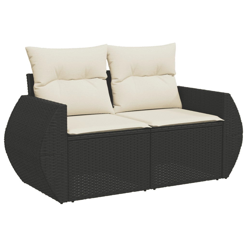 Set Divani da Giardino con Cuscini 7pz Nero Polyrattan 3253943
