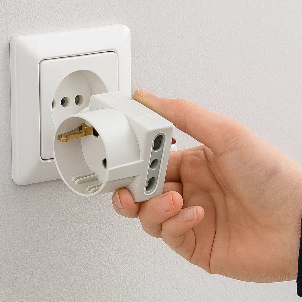 Adattatore bticino s3611de tris schuko e bipasso 10/16a bianco