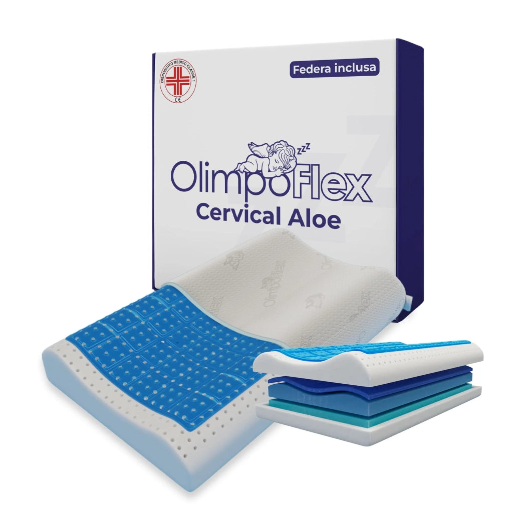 Cuscino in memory foam con Gel - Cervicale e Termoregolatore - Stop al Sudore - Kratos - 72x42x12/8/9cm