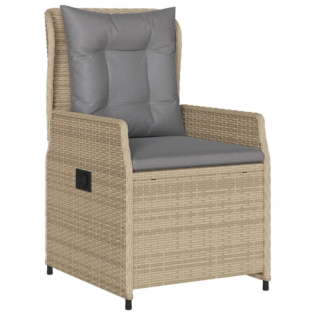 Set da Pranzo da Giardino 7 pz con Cuscini Beige in Polyrattan 3262787