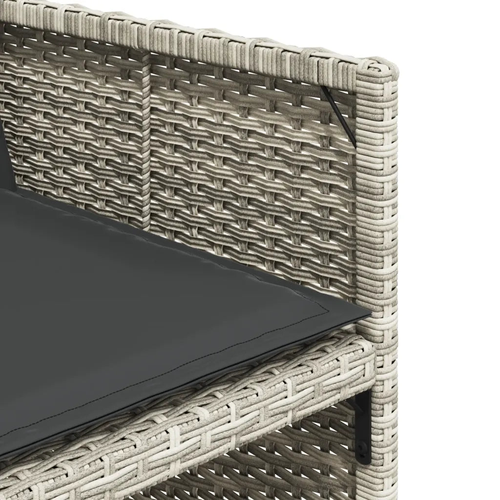 Set Pranzo da Giardino 9pz con Cuscini Grigio Chiaro Polyrattan 3277966