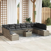 Set Divano da Giardino 10 pcs Grigio chiaro Polyrattan 3355921