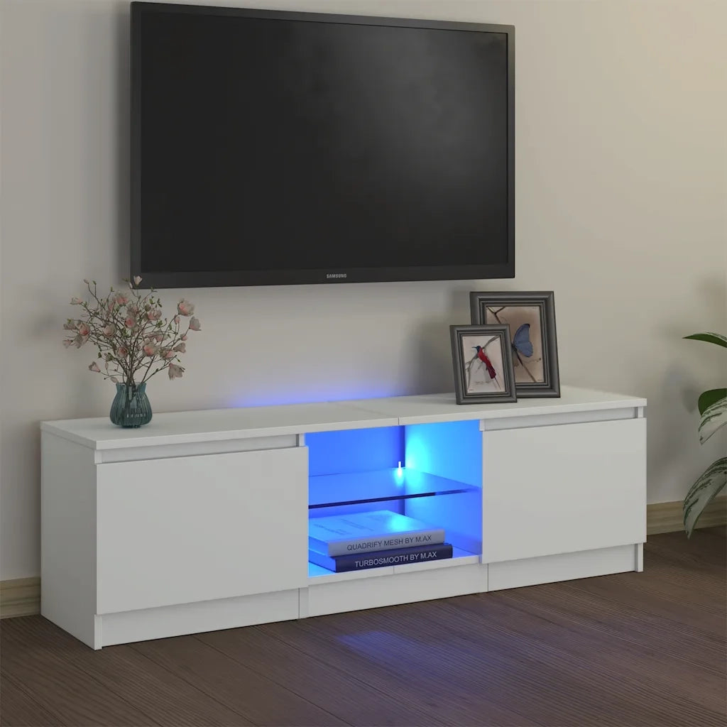 Mobile Porta TV con Luci LED Bianco 120x30x36 cm 804283