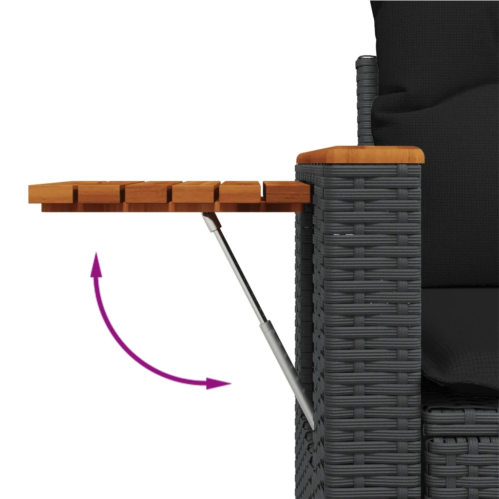 Set Divani da Giardino con Cuscini 7pz Nero Polyrattan 3226846