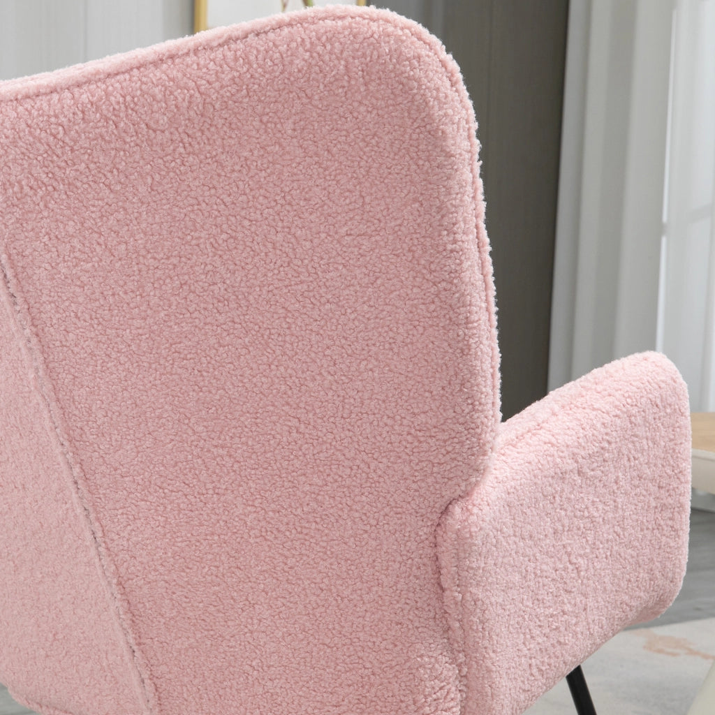 POLTRONA A DONDOLO Imbottita 98x71x101 cm Rosa