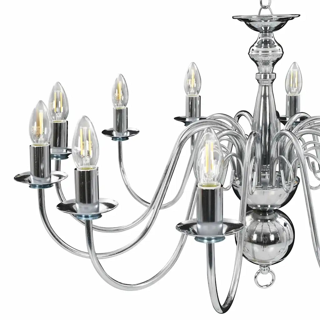 Lampadario Argento 12 Lampadine Attacco E14 281622