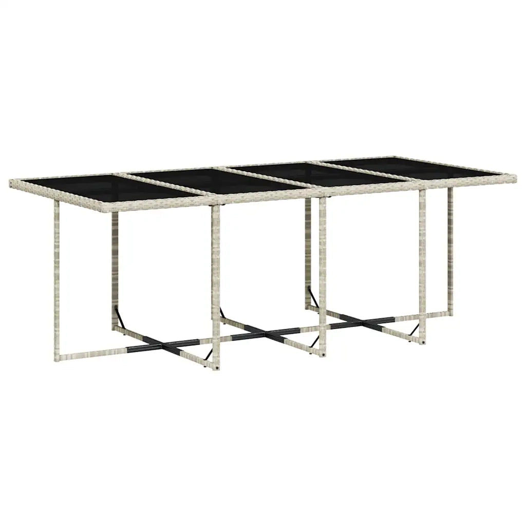Set da Pranzo da Giardino 13pz con Cuscini Grigio in Polyrattan 3211343