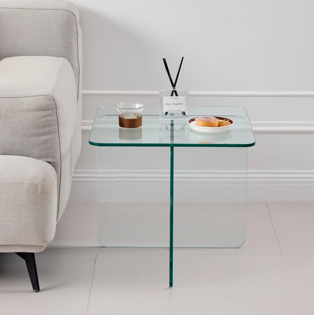 TAVOLINO Laterale 45x45x51 cm Vetro Trasparente