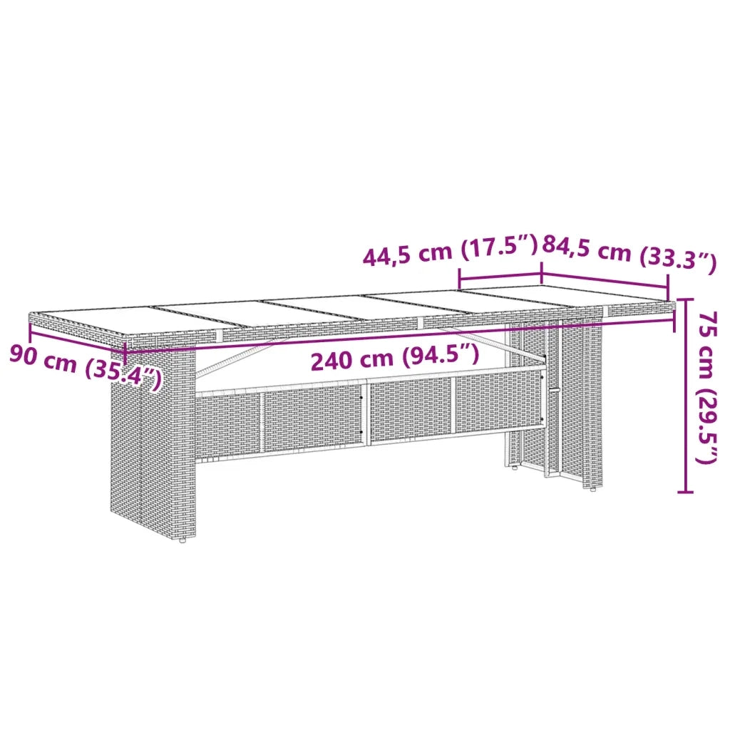 Set da Bistrò da Giardino 11 pz con Cuscini Nero in Polyrattan 3277258