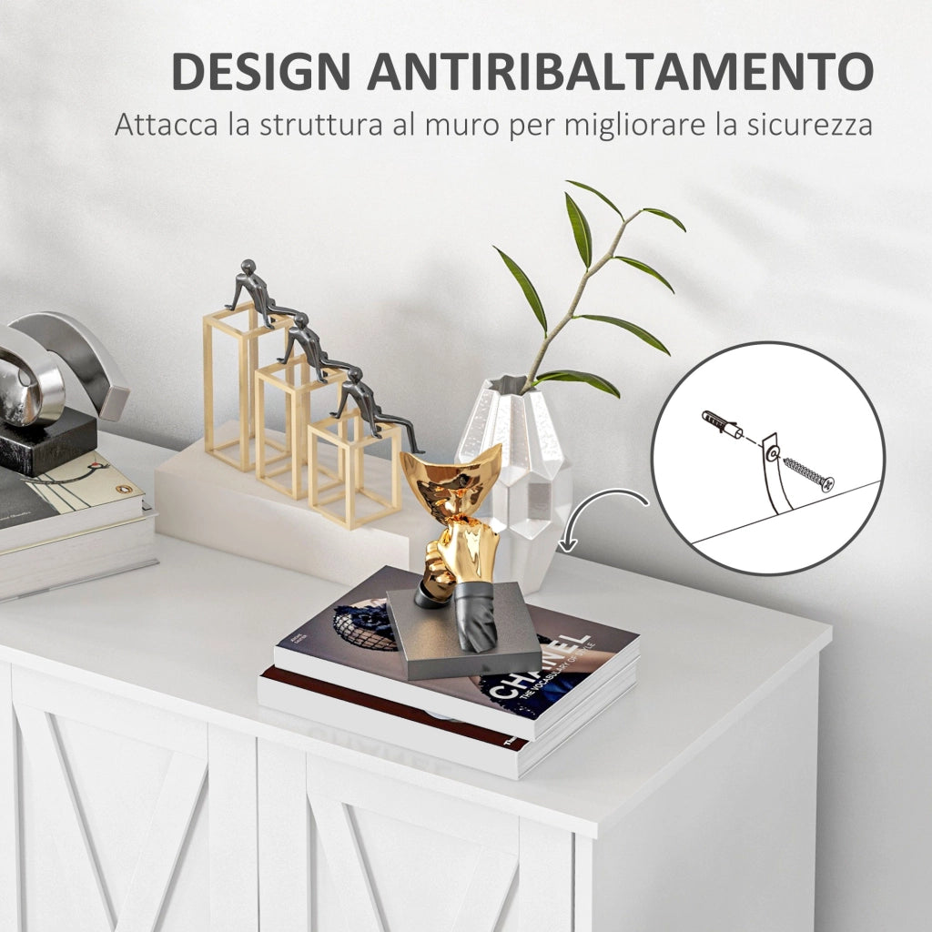 Mobile Multiuso con Cassetti e Ripiani ¨C Zephmum ¨C Bianco 120x37x75 cm