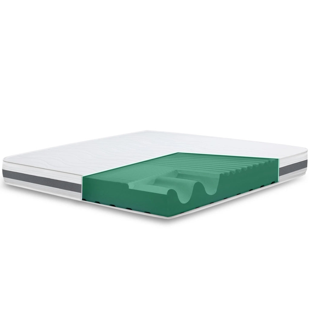 Materasso a Una Piazza e Mezza 130x190 cm in Memory Antibatterico | Altezza 16 cm | Rivestimento 3D Air in Fibra Ipoallergenica | Materasso Ortopedico a 7 Zone Differenziate Termosensibili
