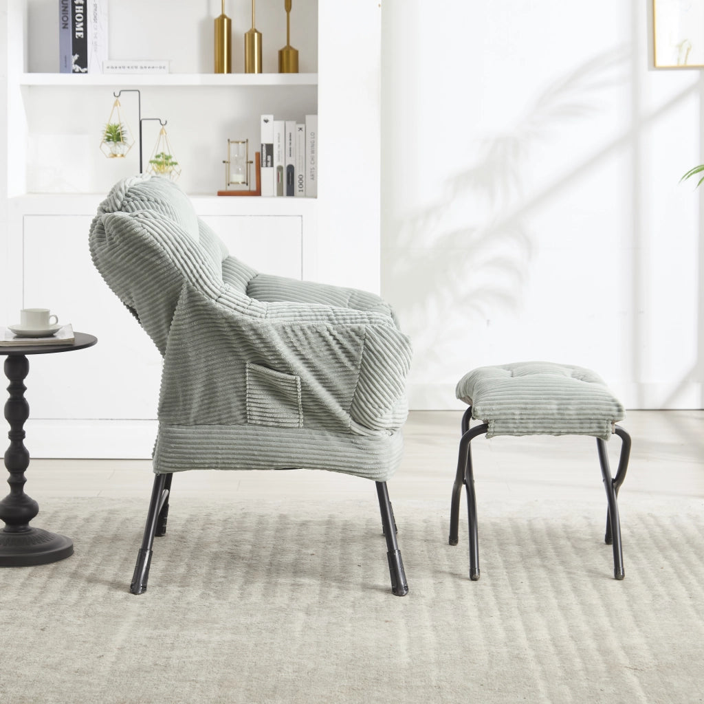 Poltrona Relax con Poggiapiedi e Braccioli ¨C Xylo ¨C Verde Chiaro
