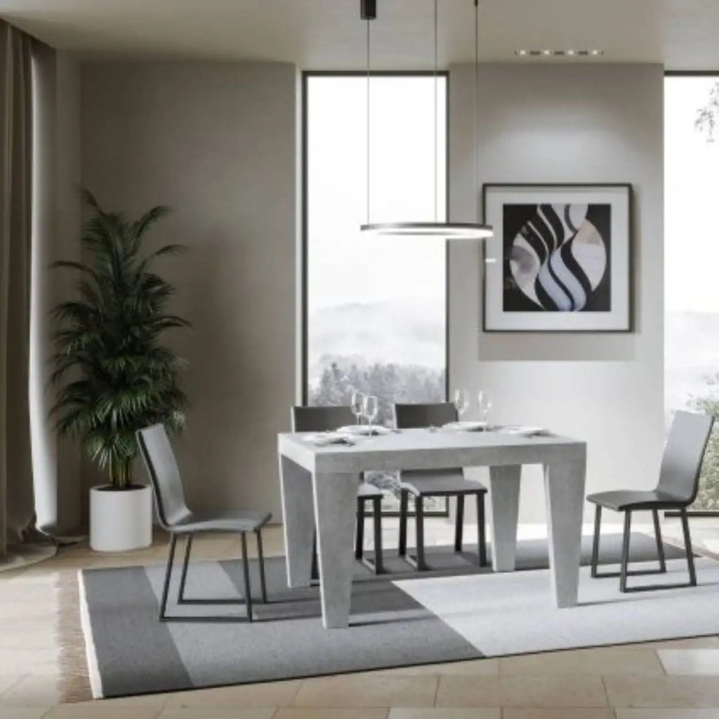Tavolo allungabile 140/244x90 cm Spimbo colore cemento
