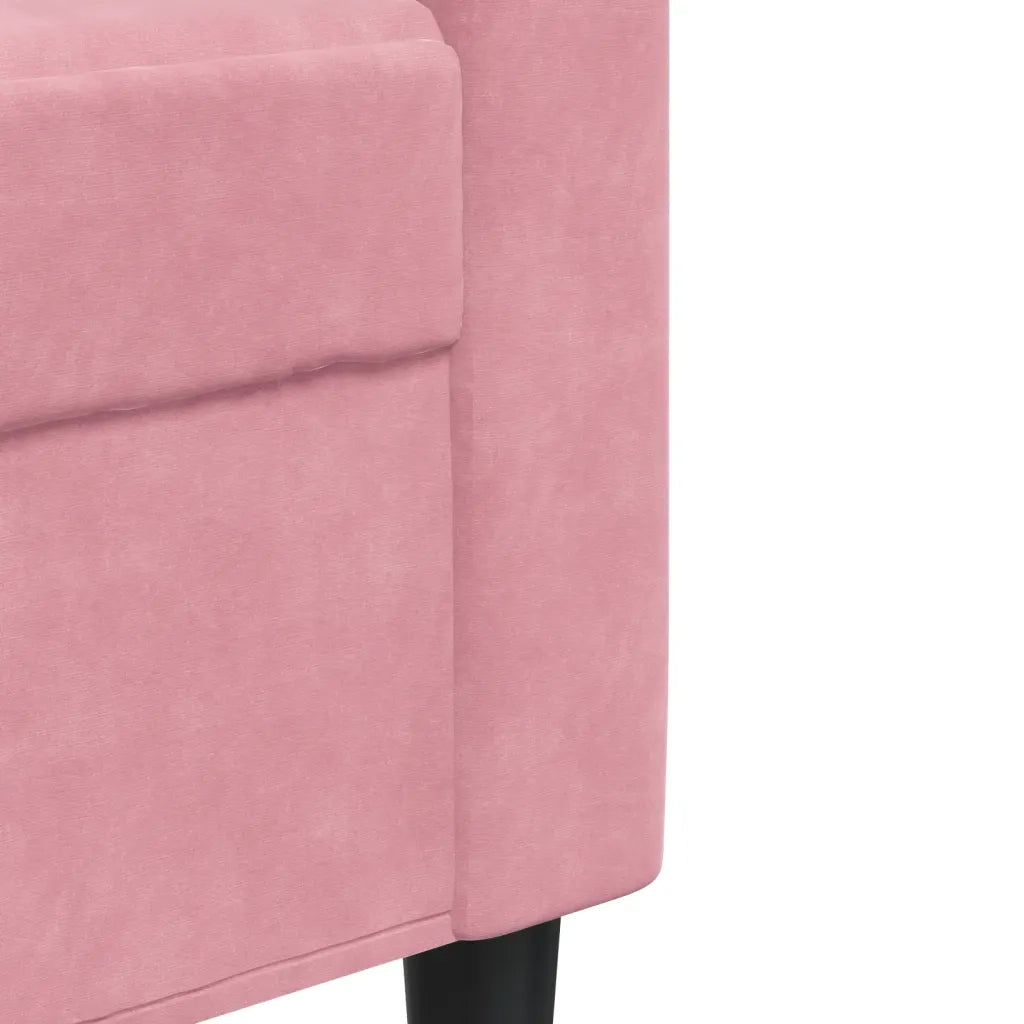 Set di Divani 3 pz con Cuscini e Rinforzi rosa in Velluto 3278454