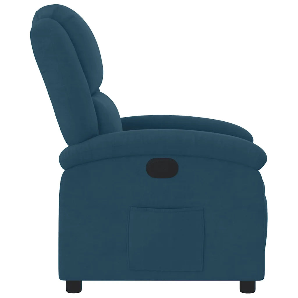Poltrona Reclinabile Blu in Velluto 371807