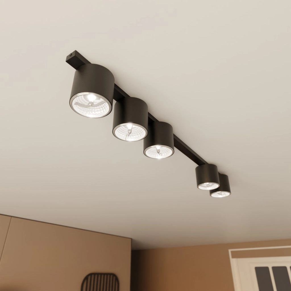 Barra faretti nera minimal 116 cm 5xES111 NANO Emibig