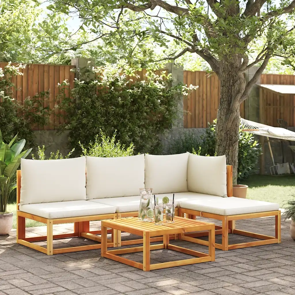 Divano da giardino senza braccioli con cuscini legno di acacia 4008177