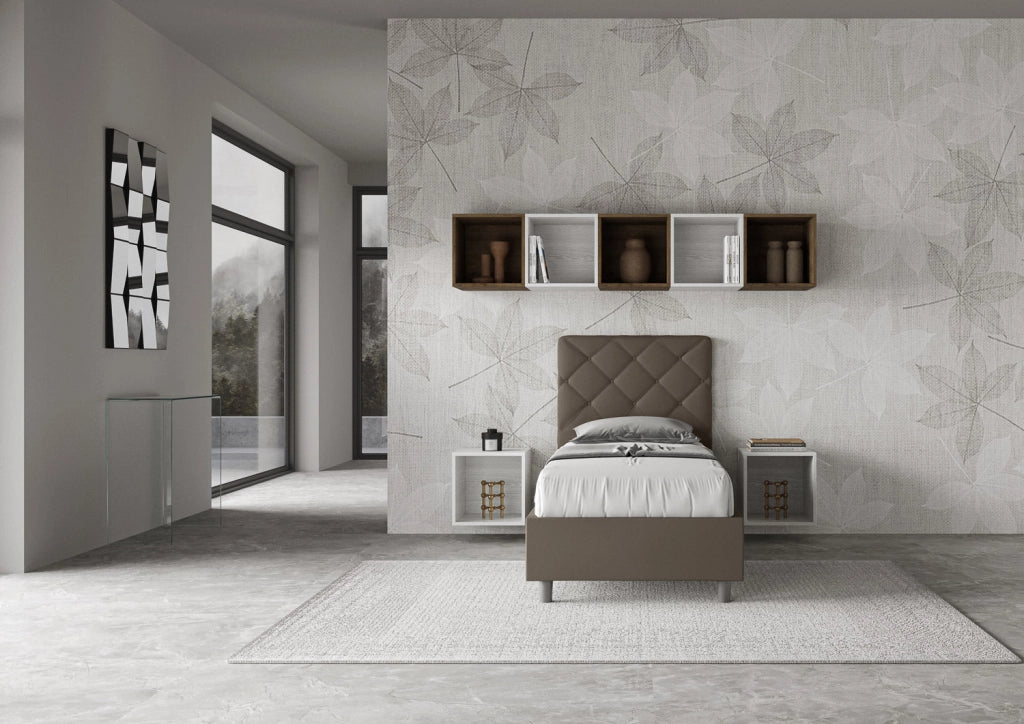 Letto Singolo 100x210 cm Senza Rete Priya Cappuccino