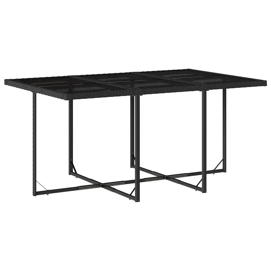 Set da Pranzo da Giardino 11 pz con Cuscini in Polyrattan Nero 3211506