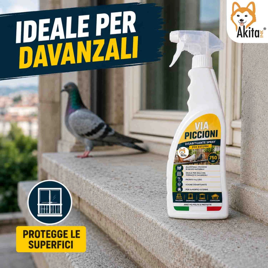 Akitaink Disabituante per Piccioni Spray per Esterni 750 ml