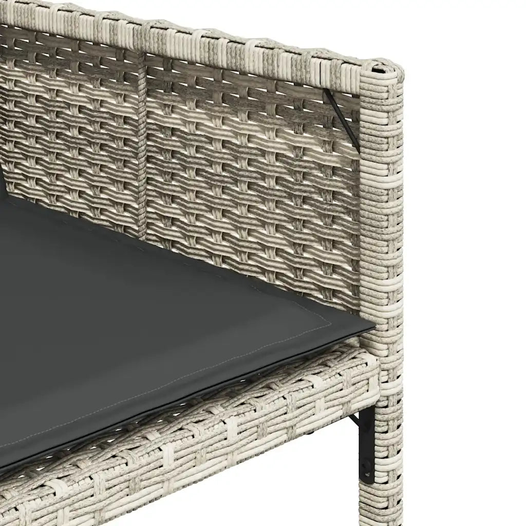 Set da Pranzo da Giardino 13pz con Cuscini Grigio in Polyrattan 3211343