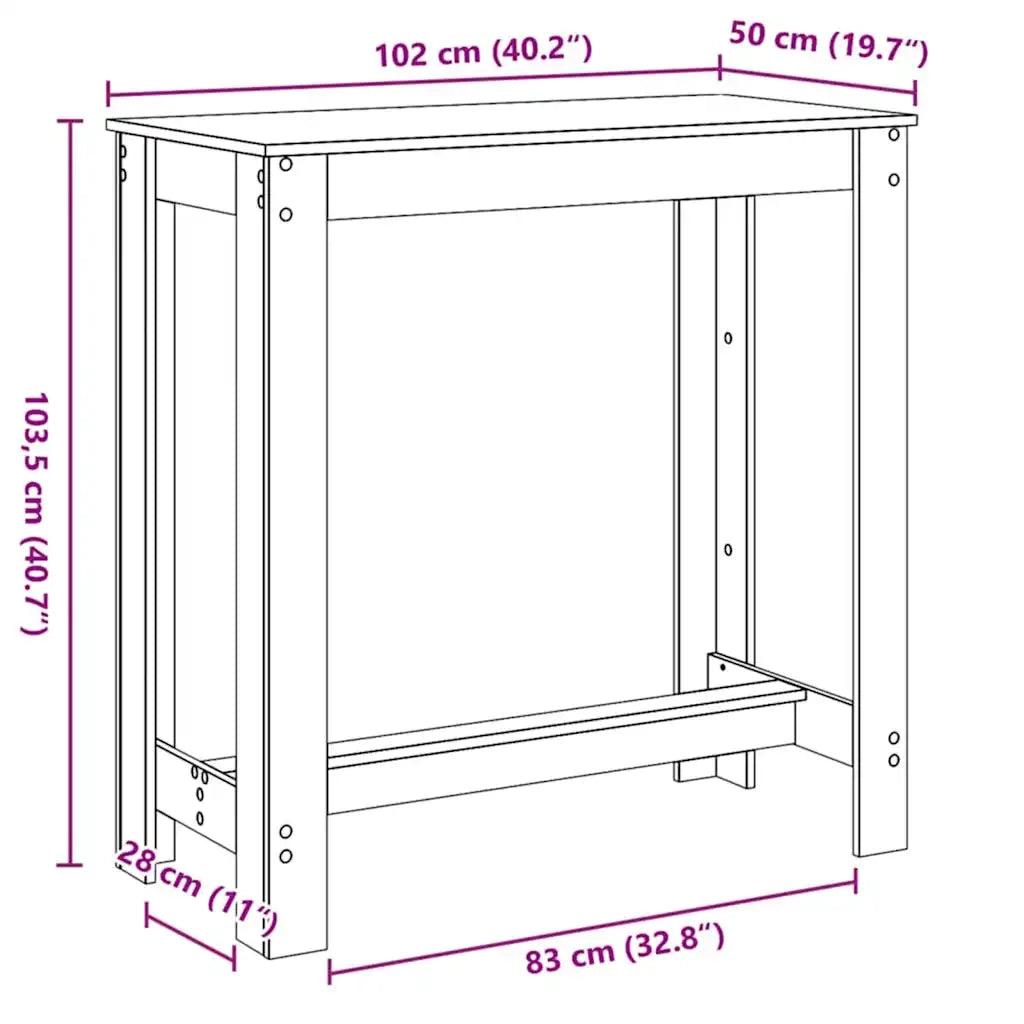 Tavolo da bar 102 x 50 x 103.5 cm Legno ingegnerizzato 868079
