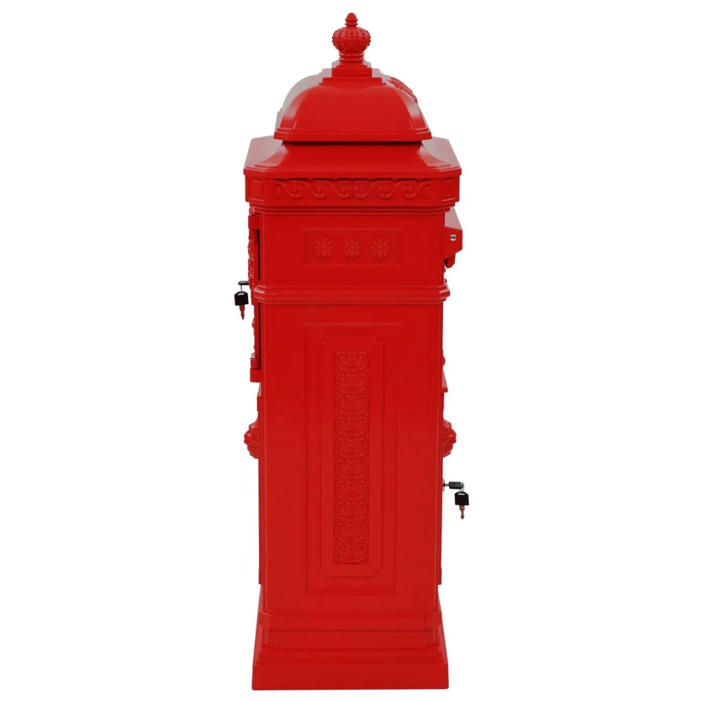 Cassetta della Posta in Alluminio Inossidabile Vintage Rossa 43891