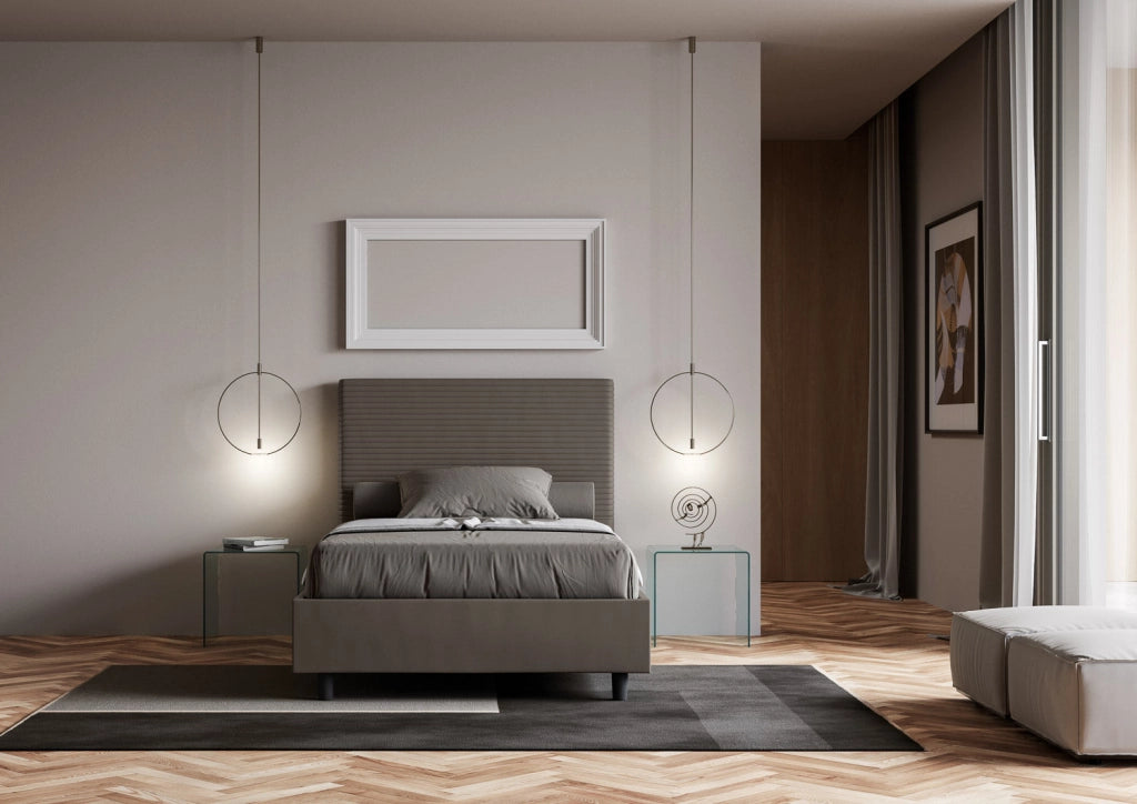 Letto Matrimoniale Large 170x210 cm con Rete Focus Cappuccino
