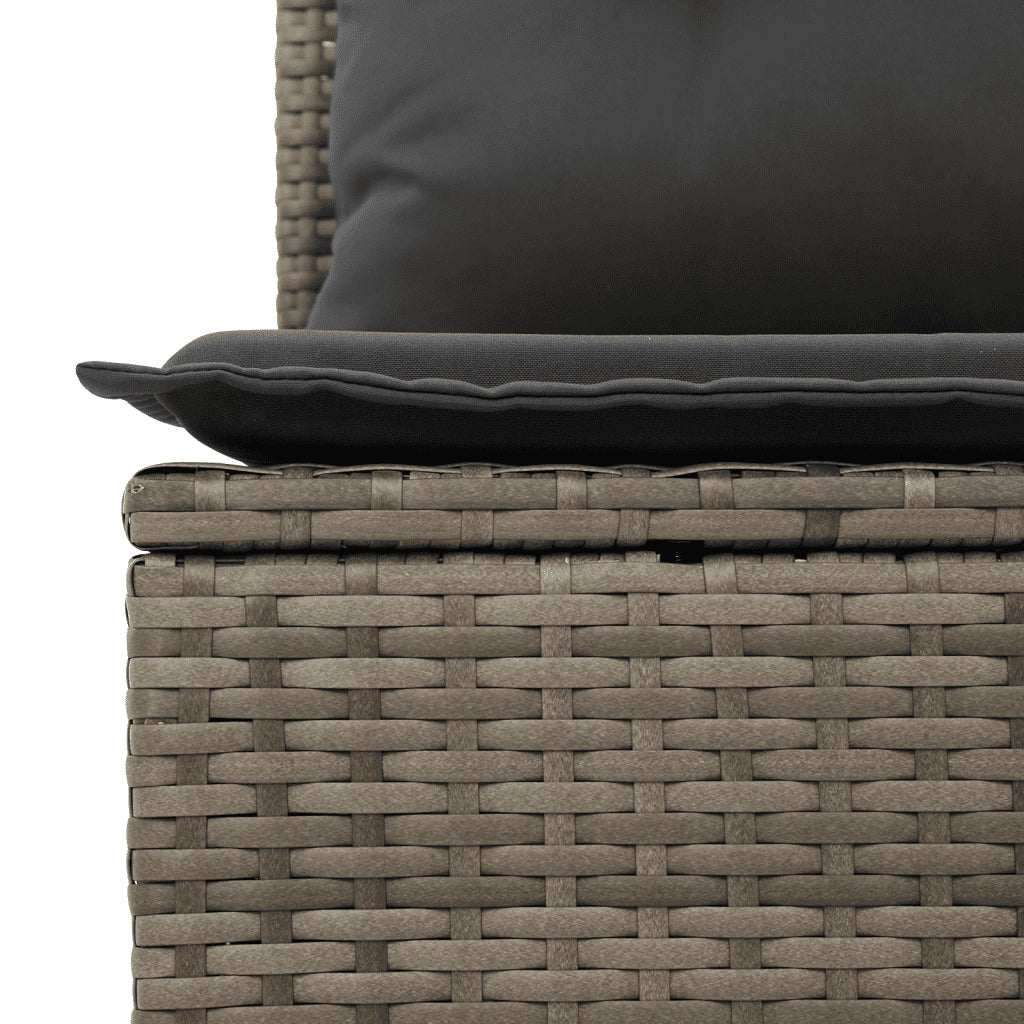 Set Divano da Giardino 6 pz con Cuscini Grigio in Polyrattan 3256900