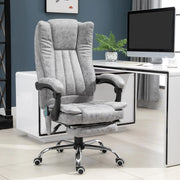 POLTRONA MASSAGGIO E RISCALDAMENTO 62x67x113-120 cm Grigio in microfibra