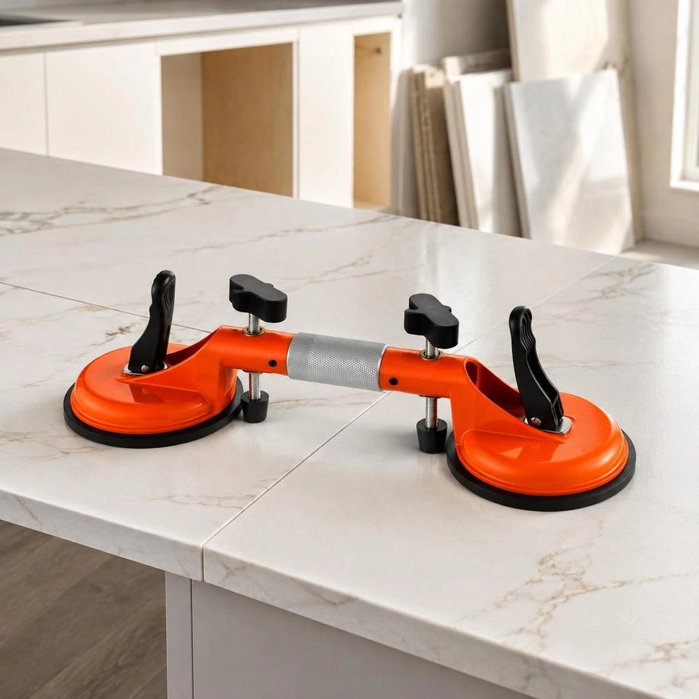 Seamless Seam Setter 2-Pack Granite Seam Connectors With 125 Mm Vacuum Suction Cups, For Joining & Leveling Seams, 180° Adjustable, Ideal For Tiles, Stone, Marble Slabs