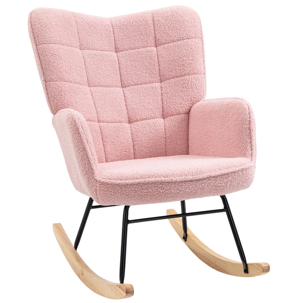 POLTRONA A DONDOLO Imbottita 98x71x101 cm Rosa