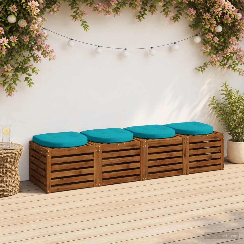 Cuscini per Sedia in 4 Pezzi 4 pz 100% Poliestere Turchese 945308
