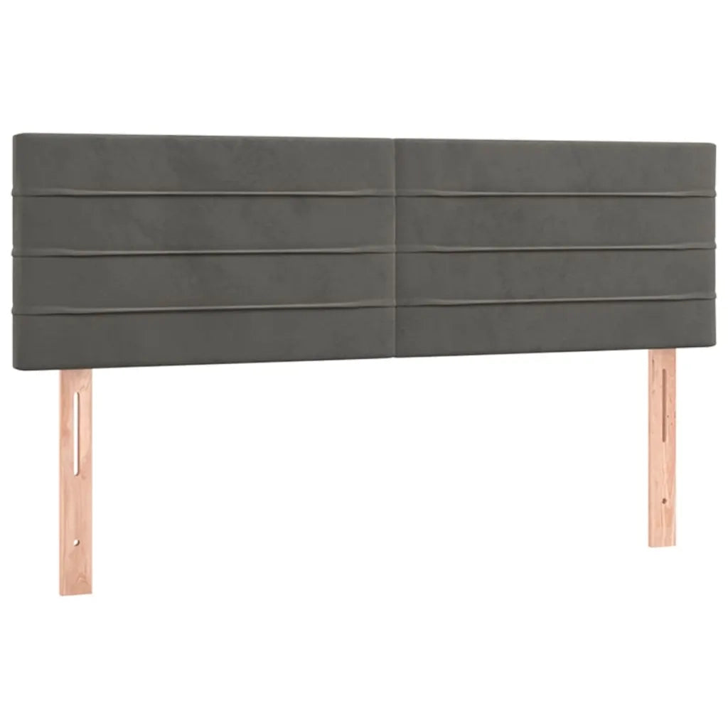 Letto a Molle con Materasso e LED Grigio Scuro 140x200 cm