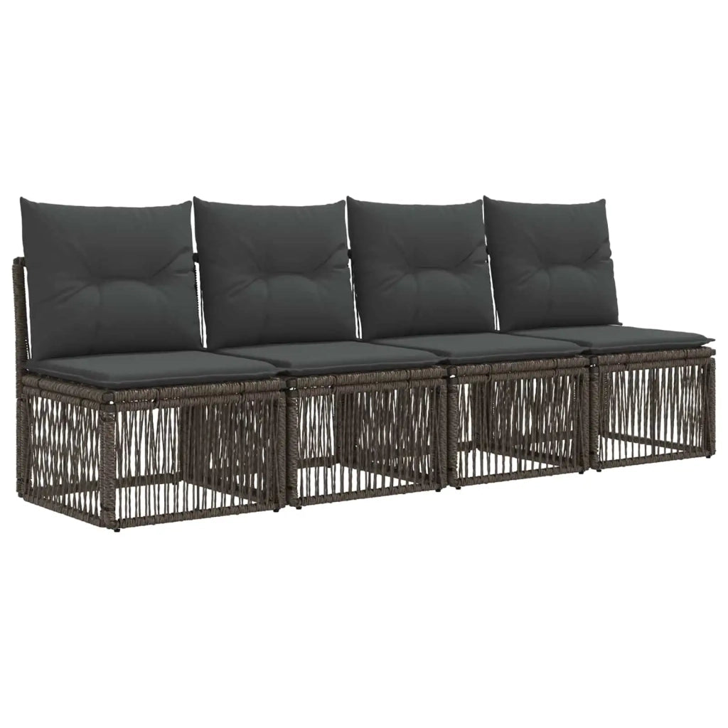 Set Divano da Giardino 11 pz Grigio polyrattan 3434255