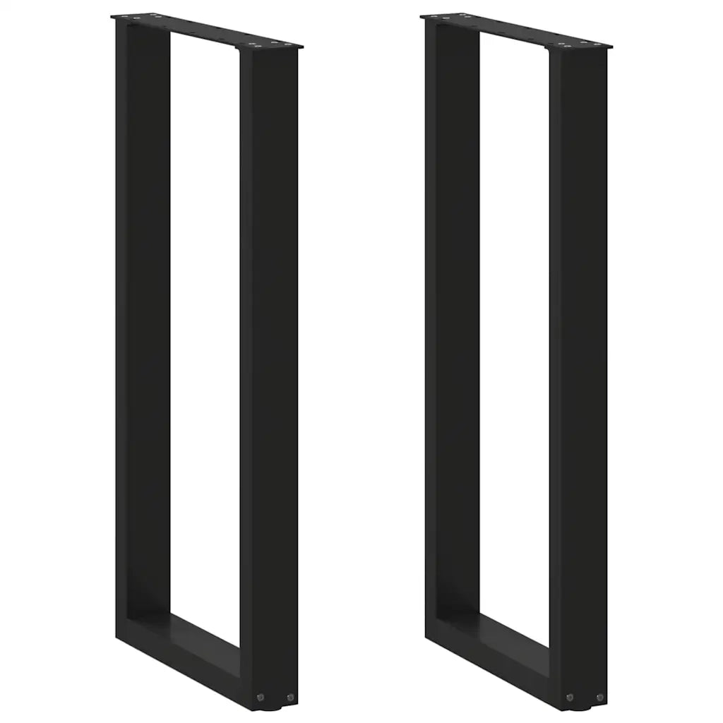 Gambe per tavolo da bar a forma di U 2 pz nere 40x(100-101) cm 4013228