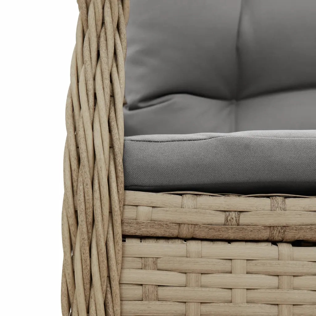Set da Pranzo da Giardino 7 pz con Cuscini Beige in Polyrattan 3262787