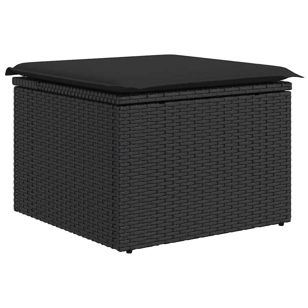 Set Divani da Giardino 11 pz con Cuscini in Polyrattan Nero 3256741