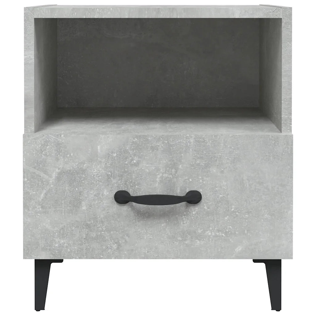 Comodini 2 pz Grigio Cemento in Legno Multistrato 812033