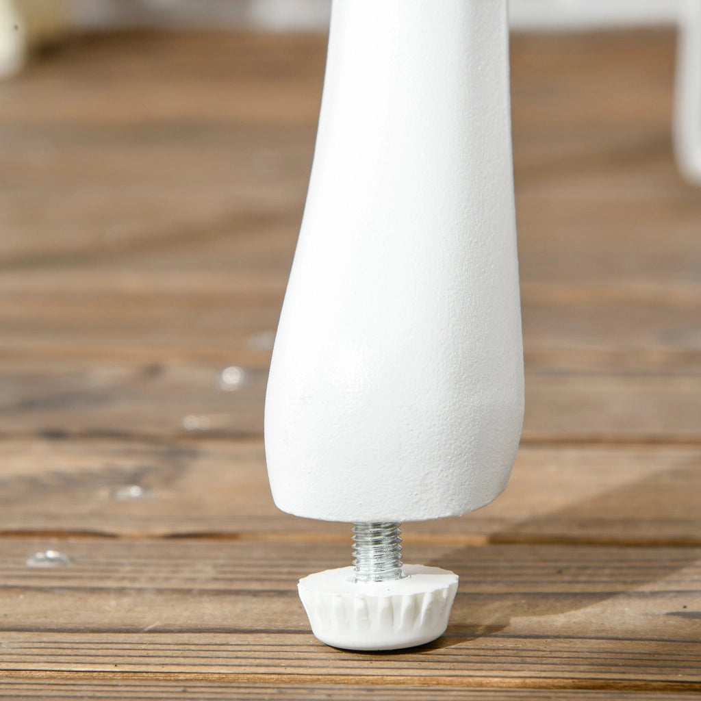 Set Tavolino e 2 Sedie da Giardino in Alluminio Bianco