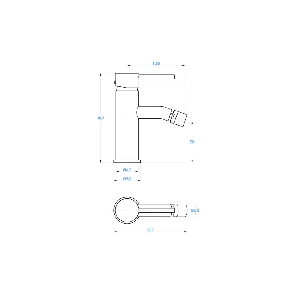 Set miscelatore lavabo e bidet senza scarico in ottone cromato | Ava