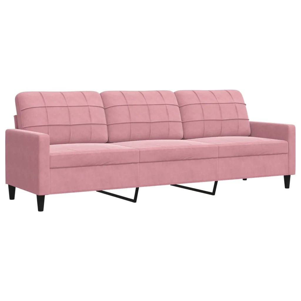 Set di Divani 3 pz con Cuscini e Rinforzi rosa in Velluto 3278454