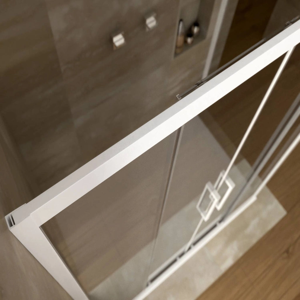 Box Doccia 75x150 CM H 200 Vetro Trasparente Profilo Bianco mod. Star 2 Ante
