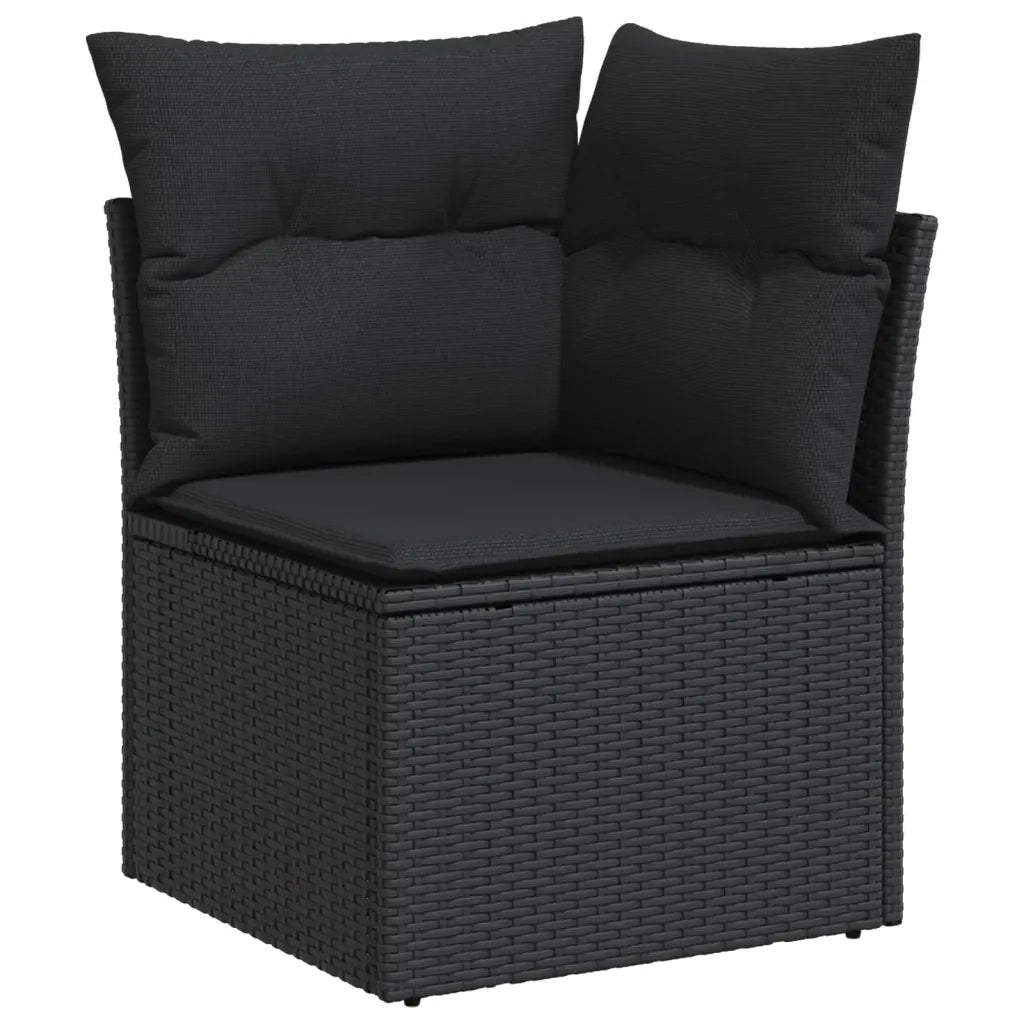 Set Divano da Giardino 6 pz con Cuscini Nero in Polyrattan 3255873
