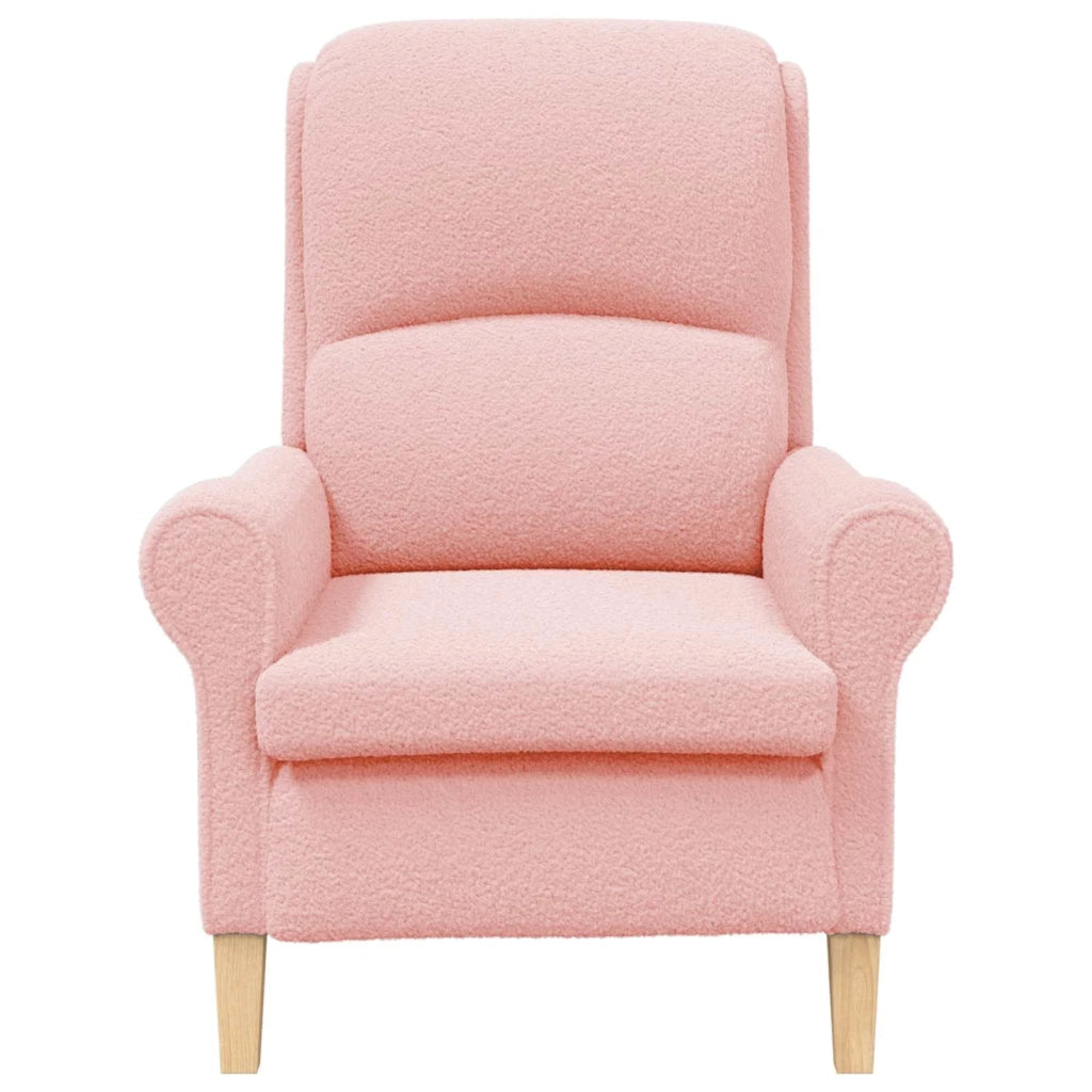 poltrona Rosa 76 x 94 x 102 cm Tessuto Sherpa morbido