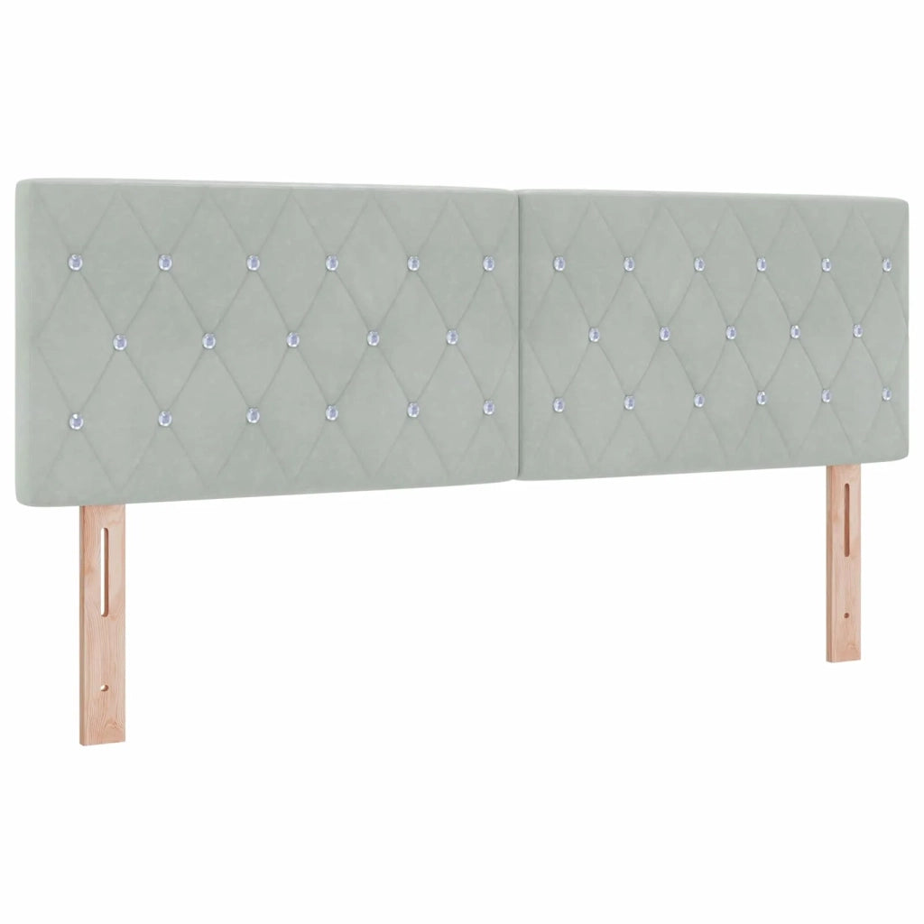 Testiera | Testata Grigio chiaro 144 cm Velluto