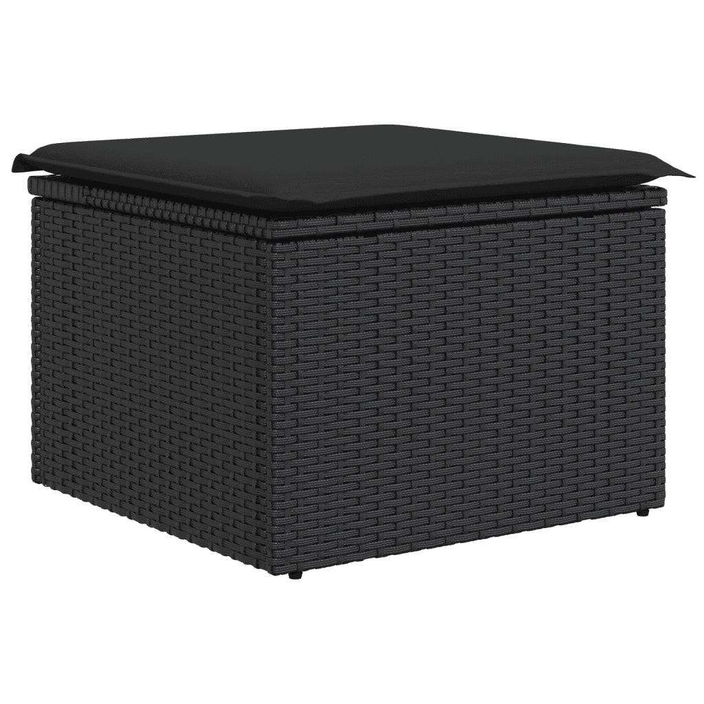 Set Divani da Giardino con Cuscini 8 pz Nero in Polyrattan 3257448