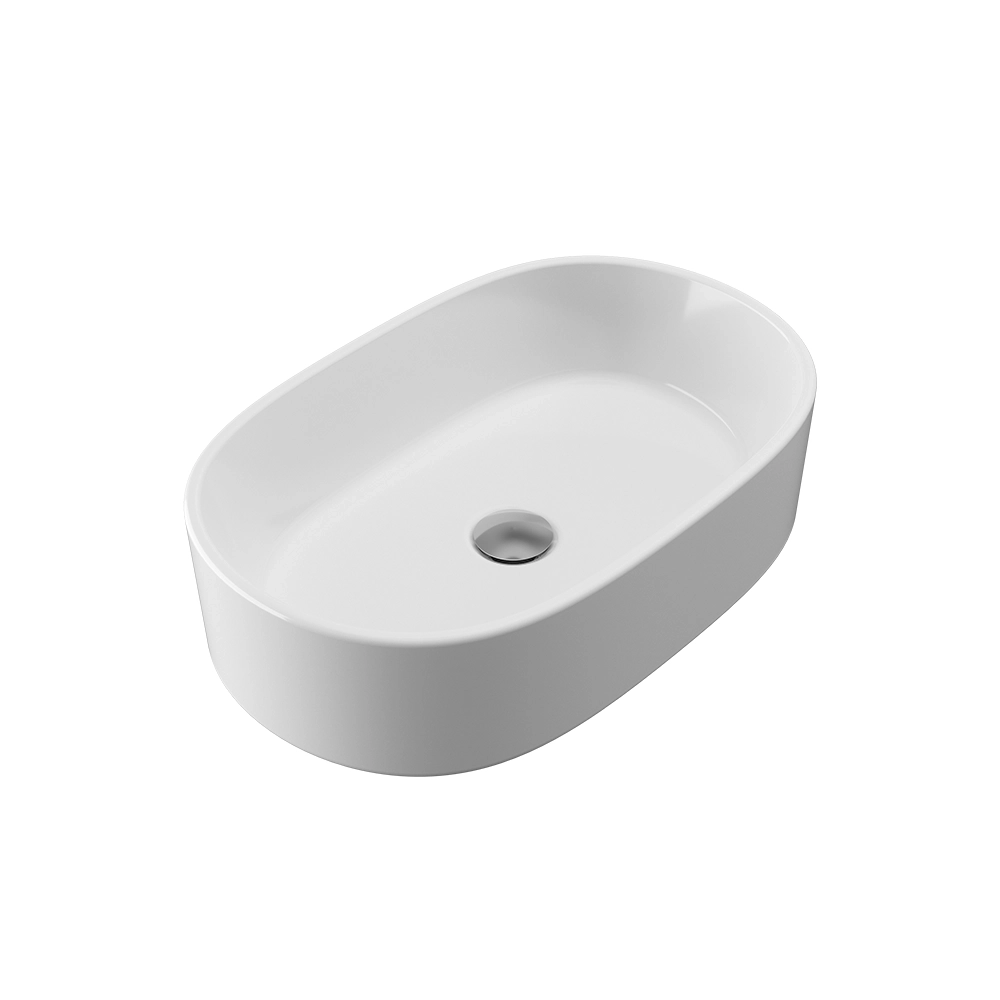 Lavabo da appoggio ovale 55,5/56,5x36,5x15 cm Bianco
