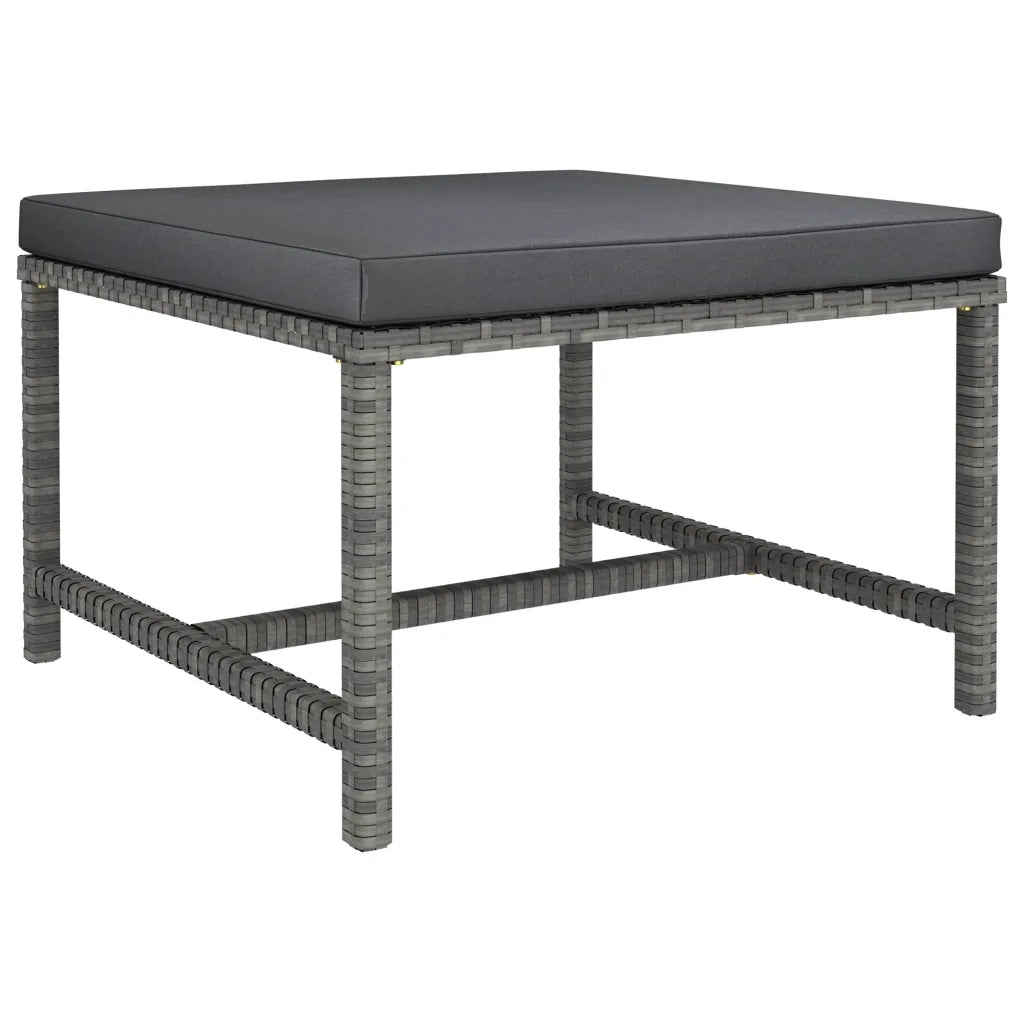 Set Divani da Giardino 9 pz con Cuscini in Polyrattan Grigio 3059773