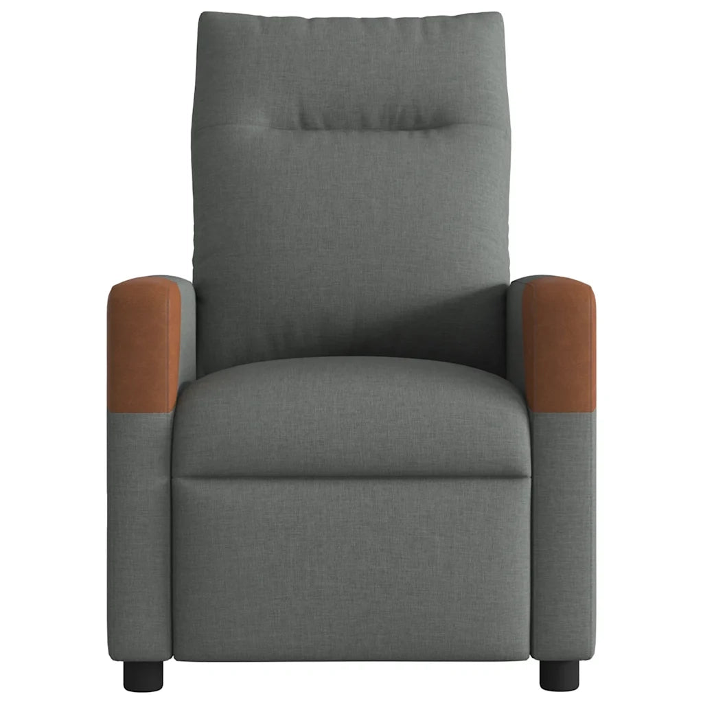 Poltrona reclinabile massaggiante in tessuto grigio scuro 4104818